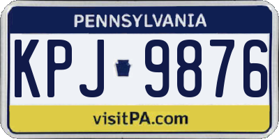 PA license plate KPJ9876