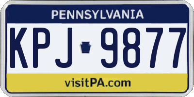 PA license plate KPJ9877