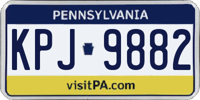 PA license plate KPJ9882