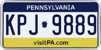 PA license plate KPJ9889