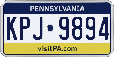PA license plate KPJ9894