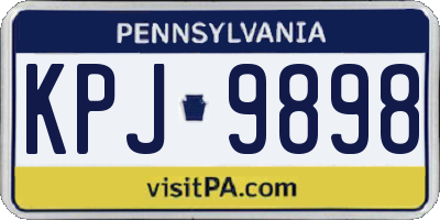 PA license plate KPJ9898