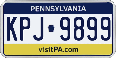 PA license plate KPJ9899