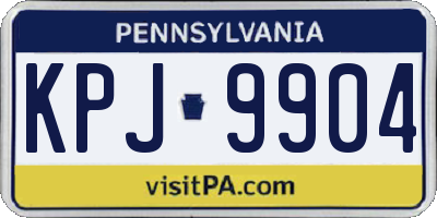 PA license plate KPJ9904