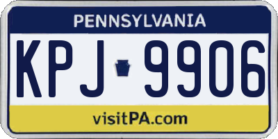 PA license plate KPJ9906