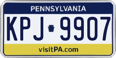 PA license plate KPJ9907