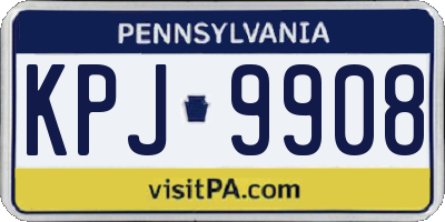 PA license plate KPJ9908