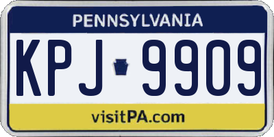 PA license plate KPJ9909
