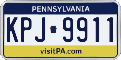 PA license plate KPJ9911