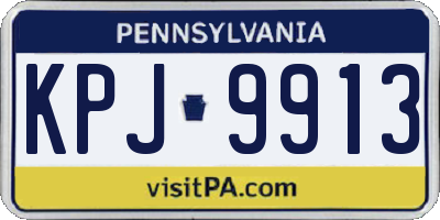 PA license plate KPJ9913