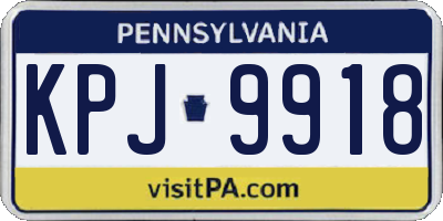 PA license plate KPJ9918