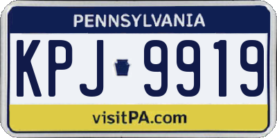 PA license plate KPJ9919