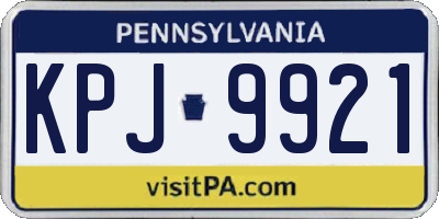 PA license plate KPJ9921