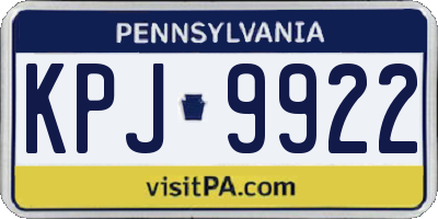 PA license plate KPJ9922