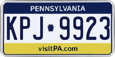 PA license plate KPJ9923