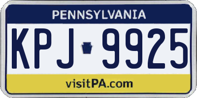 PA license plate KPJ9925
