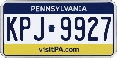 PA license plate KPJ9927