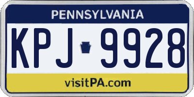 PA license plate KPJ9928