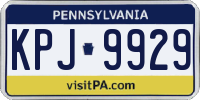 PA license plate KPJ9929