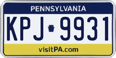 PA license plate KPJ9931