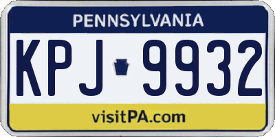 PA license plate KPJ9932
