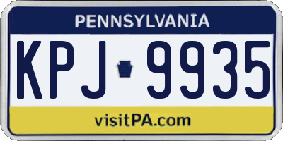 PA license plate KPJ9935
