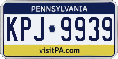PA license plate KPJ9939