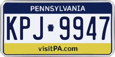 PA license plate KPJ9947