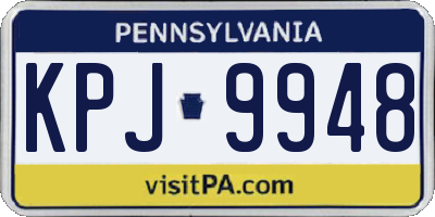 PA license plate KPJ9948