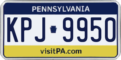 PA license plate KPJ9950