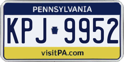 PA license plate KPJ9952