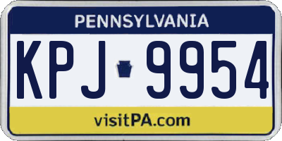 PA license plate KPJ9954