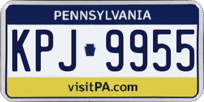 PA license plate KPJ9955