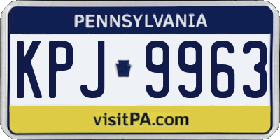 PA license plate KPJ9963