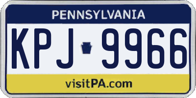 PA license plate KPJ9966