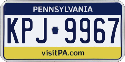 PA license plate KPJ9967