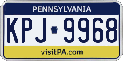 PA license plate KPJ9968