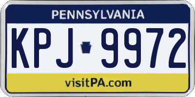 PA license plate KPJ9972