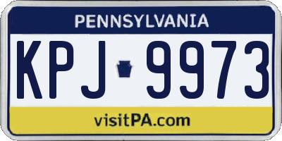 PA license plate KPJ9973