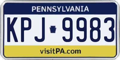 PA license plate KPJ9983