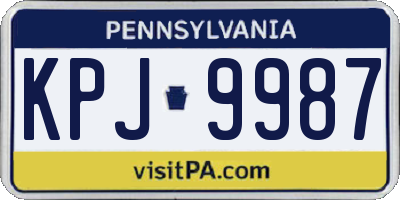 PA license plate KPJ9987