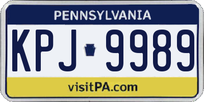 PA license plate KPJ9989