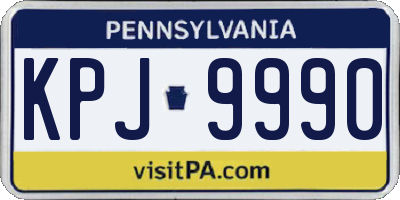 PA license plate KPJ9990
