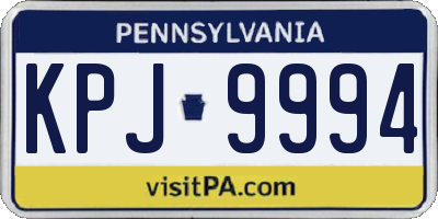 PA license plate KPJ9994