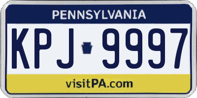 PA license plate KPJ9997