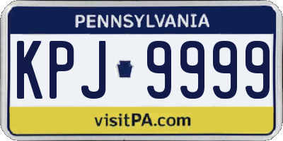 PA license plate KPJ9999