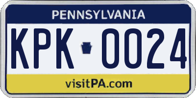 PA license plate KPK0024