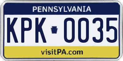 PA license plate KPK0035
