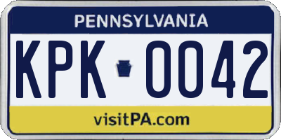 PA license plate KPK0042