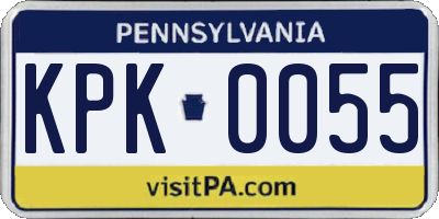 PA license plate KPK0055